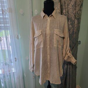 Linen Blouse by Zara Size S